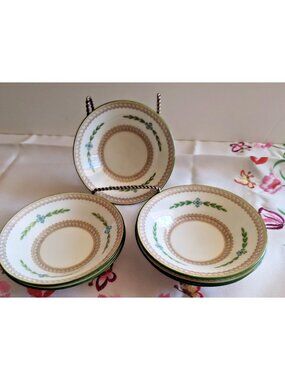 Vintage Set of 6  Minton Dessert Bowls  5" Diameter "Kent" Pattern 1930-1950